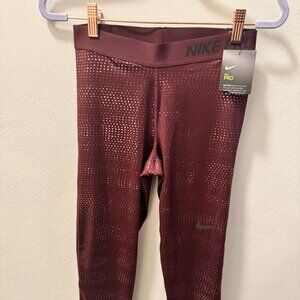 Med. Nike Pro Dri-FIT Gold Foil Dot Training Leggings